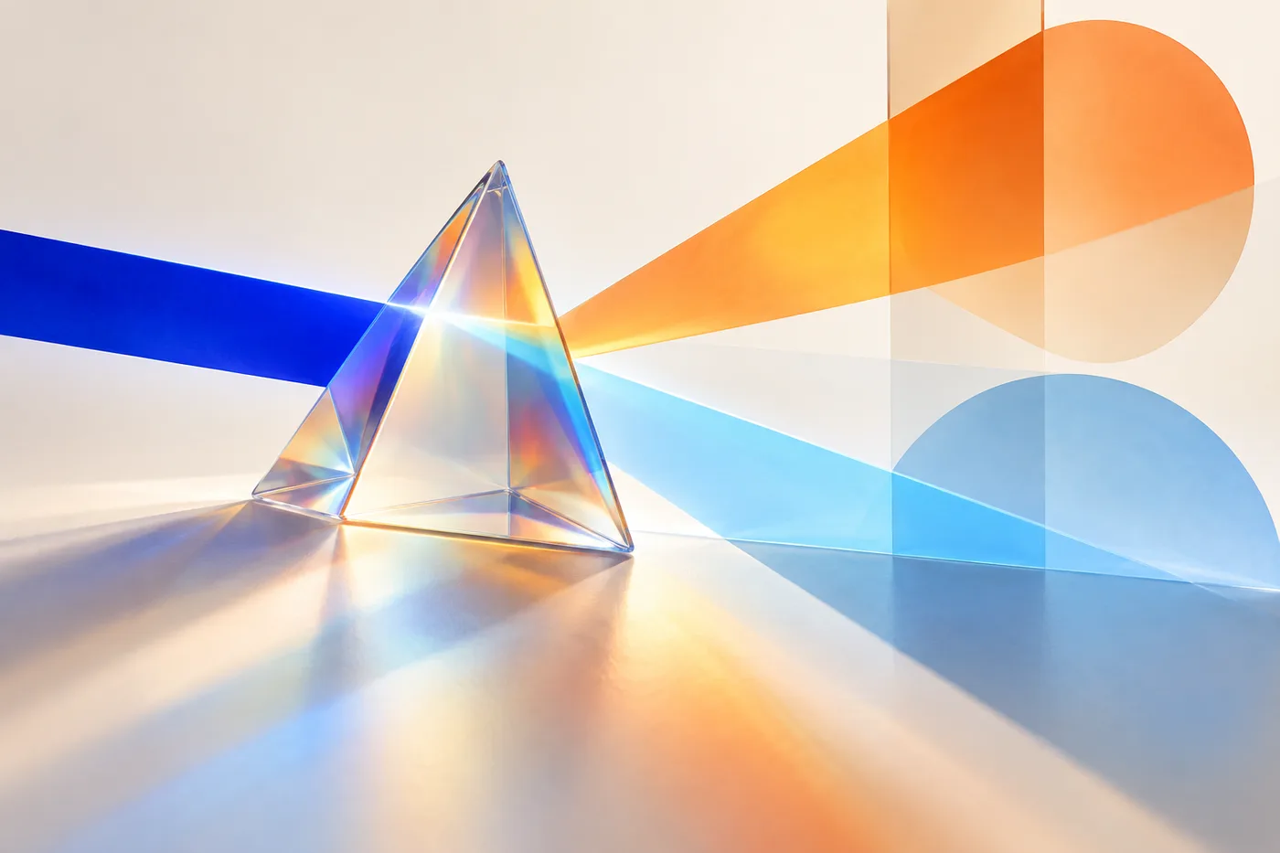 Licht en geometrische vormen als illustratie bij digitaal ontwerpen